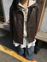 Leather Collar Jacket
