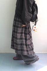 dusty checkered long skirt