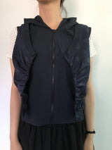 Layered Dot Hoodie Vest (2color)
