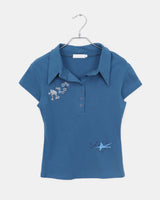 Devon Star Printed Collar Short-Sleeved T-Shirt