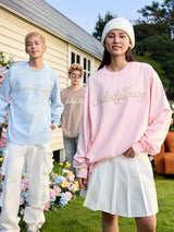 パールエンブロイダードミニマリスト長袖Tシャツ