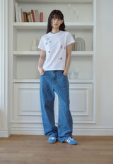 26SS★ マッシュルームステッチクロップ半袖Tシャツ