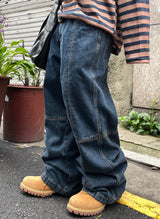 Levi Cross Slit Stitch Denim Pants
