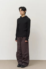 Pebe Ribbed Hooded Top