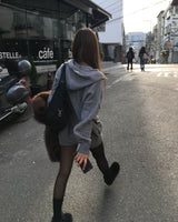 グレーニットフードジャンパーセット