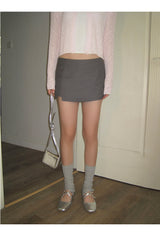 Gray Slimming Mini Pants Skirt