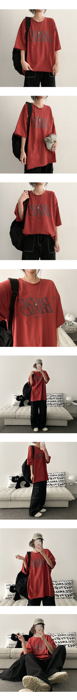 Deck Cutting Vintage Washing Over Short-Sleeved T-Shirt