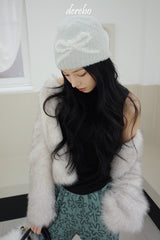 wool Angora sleeveless turtleneck T-shirt