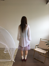 Veil silhouette sheer shirt (5color)