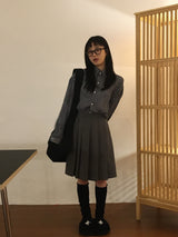 hei pleats midi skirt (2color)