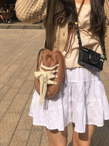 Mini sneaker ribbon bag_moche brown (dumble)