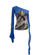 Unbalanced butterfly shirring blouse