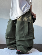 MIDDLE RIVET CARGO BALLOON PANTS 🍰🩶🖤💚4COLOR