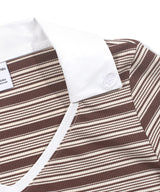 SHIRT LAYERED STRIPE TOP_Brown