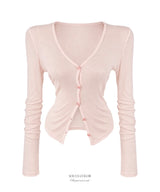 Sasha Deep V-Neck Cardigan (6color)