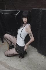 silent symbol eyelet sleeveless (white)
