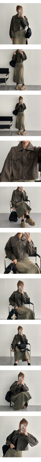 Muldoon cropped collar leather jacket