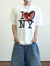 Love NY printing half sleeve 2C