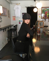 Lace black cotton pants