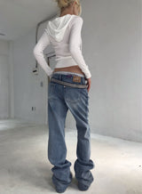 STACKED LOW DENIM PT