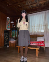 (2color) Rose Two-Way Drawstring Midi Skirt