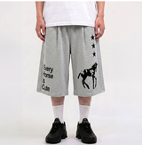 Balloon Curved Sweat Bermuda Pants Gray Horse