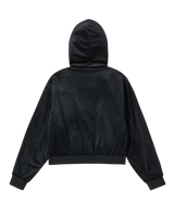 25FW WOMAN VELVET HOODIE JACKET BLACK