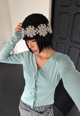 FLOWER CROCHET BEANIE