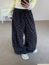 Poky Dot Embossed Velvet Long Pants (4c)