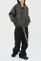 Dex Washed Leather Jumper (2color)