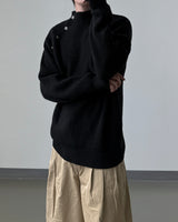 Nell Line Neck Button Knit