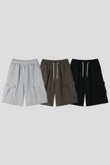Band Button Cargo Bermuda Pants