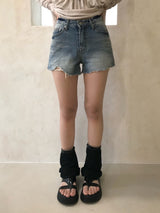ライク バックポケット デニムショーツ(Denim)
