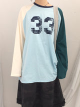 Number-printed color long sleeve