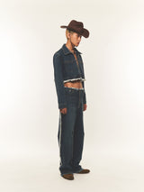 CROP DENIM JACKET (FOR UNISEX)