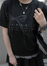 Bow sound T-shirts (black)