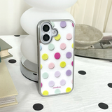[MADE][Glossy Glass Silver Bumper Case] ドット Palette Dot