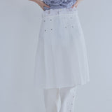 シアーレイヤードリベットプリーツスカート(white)