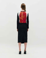 Draped Long Skirt _ BLACK