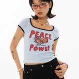 PEACE Crop T-shirt [2Color]