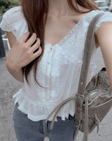 Pure cotton lace blouse
