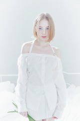 SARA HALTER SHIRT white
