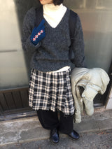 Grunge Button-Up Checkered Skirt (2 Colors)