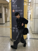 ピントクロップトラッカーニットジャケット