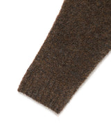 TWO TONE BOUCLE KNIT CREWNECK BROWN(CV2EFUK604A)