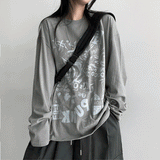 Deco Lettering Long Sleeve Long Sleeve T-shirt (3 colors)