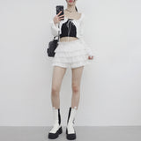 Bute frill cardigan + frill mini skirt set