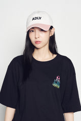 25SS ピグ/バイオ ウォッシュレザーパッチボールキャップ ピンク