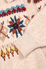 Grid Jacquard Cardigan [Ivory]