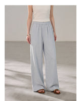 Easy-fit Straight Banding Wide Summer Slacks